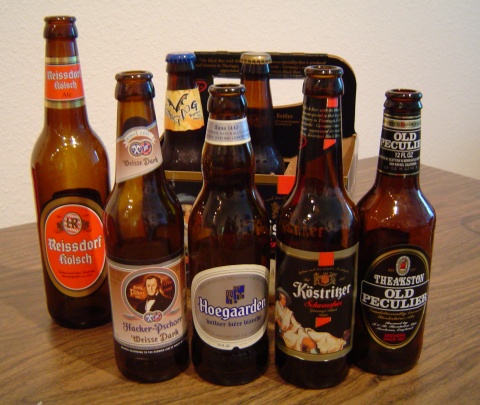 a picture of five especially delicious imported beers